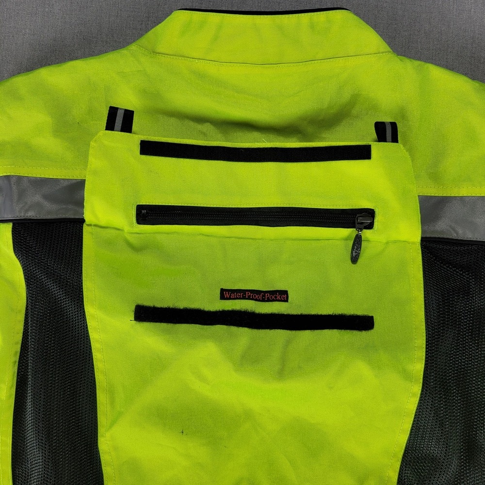 Olympia Moto Sports Reflective Neon Yellow Safety Vest Men's XL 2XL - Picture 8 of 14